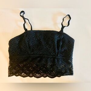 Black longline bralette